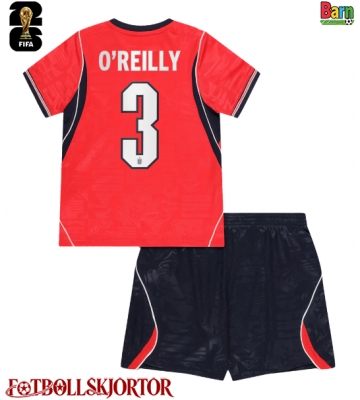 England Nico O'Reilly #3 Borta Kläder Barn VM 2026 Kortärmad (+ Korta byxor)